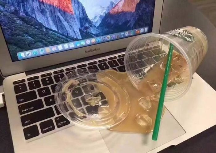 Spilled Liquid on Macbook